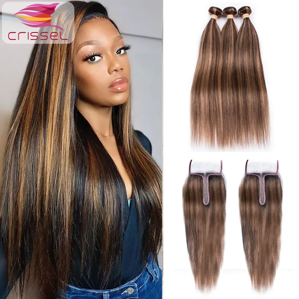 Crissel Highlight P4/27 Peruvian Straight Hair 3 Bundles Remy Human Hair Extensions With 4x4x1 Lace Closure Bundles With Closure
Crissel Highlight P4/27 Peruvian Straight Hair 3 Bundles Remy Human Hair Extensions With 4x4x1 Lace Closure Bundles With Closure