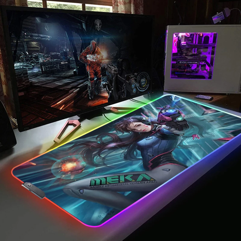 D.va Girl Gaming RGB Mouse Pad Laptop Gamer Anime LED Light on the Backlight Table PC Gamer Cabinet For Office Computer Mat Csgo
D.va Girl Gaming RGB Mouse Pad Laptop Gamer Anime LED Light on the Backlight Table PC Gamer Cabinet For Office Computer Mat Csgo