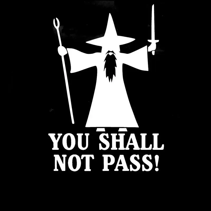 It Is Absolutely Not Possible To Pass The Anti-road Rage Gandalf Personality Cool Car Car Stickers Black/white, 15cm*11cm
It Is Absolutely Not Possible To Pass The Anti-road Rage Gandalf Personality Cool Car Car Stickers Black/white, 15cm*11cm