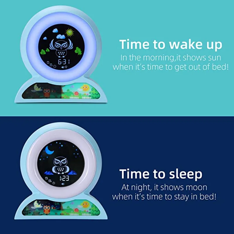 Led Alarm Clocks Kids Children Sleep Training Wake Up Clock with 5 Colors Night Lights Temperature Display Music Sound Table
Led Alarm Clocks Kids Children Sleep Training Wake Up Clock with 5 Colors Night Lights Temperature Display Music Sound Table