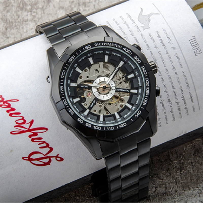 Watch Men Automatic Mechanical Watch Gucamel Brand Stainless Steel Waterproof Gold Skeleton Vintage Mens Clock G043
Watch Men Automatic Mechanical Watch Gucamel Brand Stainless Steel Waterproof Gold Skeleton Vintage Mens Clock G043