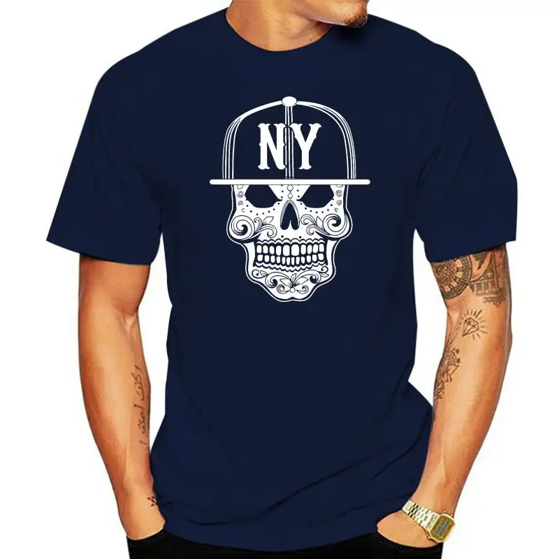 

Футболка с изображением Нью-Йорка с изображением сахара, черепа, мексиканского искусства, ацтекского Дня мертвых, Бронкса и ни, футболка с ц...