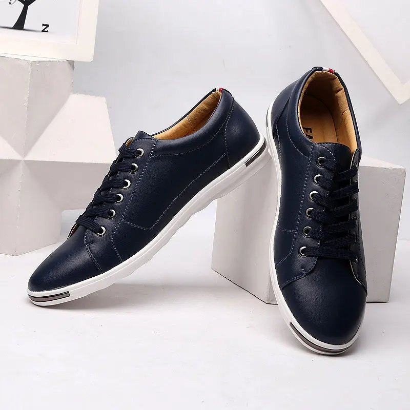 Men sneakers Casual shoes men 2019 new hot fashion pu leather male solid shoes comfortable lace-up flats zapatos de hombre 
Men sneakers Casual shoes men 2019 new hot fashion pu leather male solid shoes comfortable lace-up flats zapatos de hombre
