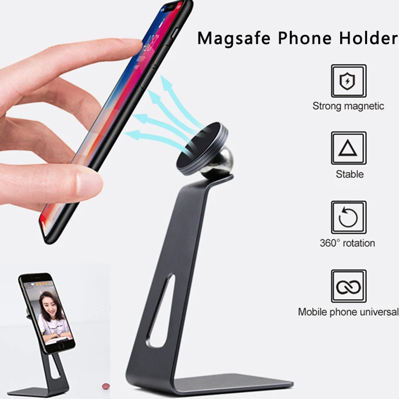 Desktop Magnetic Phone Holder For iPhone 12 Magsafe Stand 360 Rotation Tablet Metal Phone Holder Support for iPad Pro Air Mount 
Desktop Magnetic Phone Holder For iPhone 12 Magsafe Stand 360 Rotation Tablet Metal Phone Holder Support for iPad Pro Air Mount