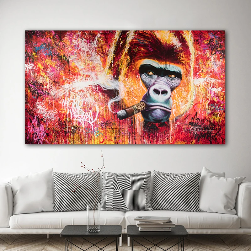 Smoking Orangutan Canvas Paintings on The Wall Graffiti Wall Art Posters and Prints Pop Art Animals Pictures for Home Decoration 
Smoking Orangutan Canvas Paintings on The Wall Graffiti Wall Art Posters and Prints Pop Art Animals Pictures for Home Decoration
