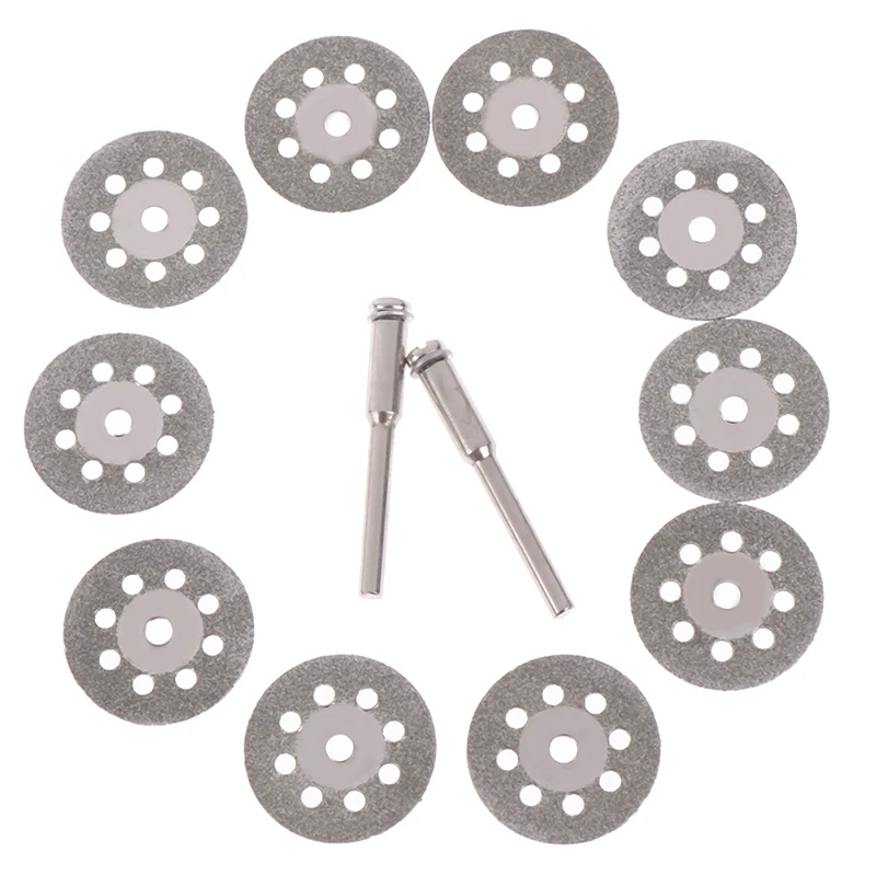 10pcs 22mm Diamond Grinding Wheel Saw Cutting Abrasive Disc+2 Pcs Mandrel For Rotary Tools Accessories Tool Set
10pcs 22mm Diamond Grinding Wheel Saw Cutting Abrasive Disc+2 Pcs Mandrel For Rotary Tools Accessories Tool Set