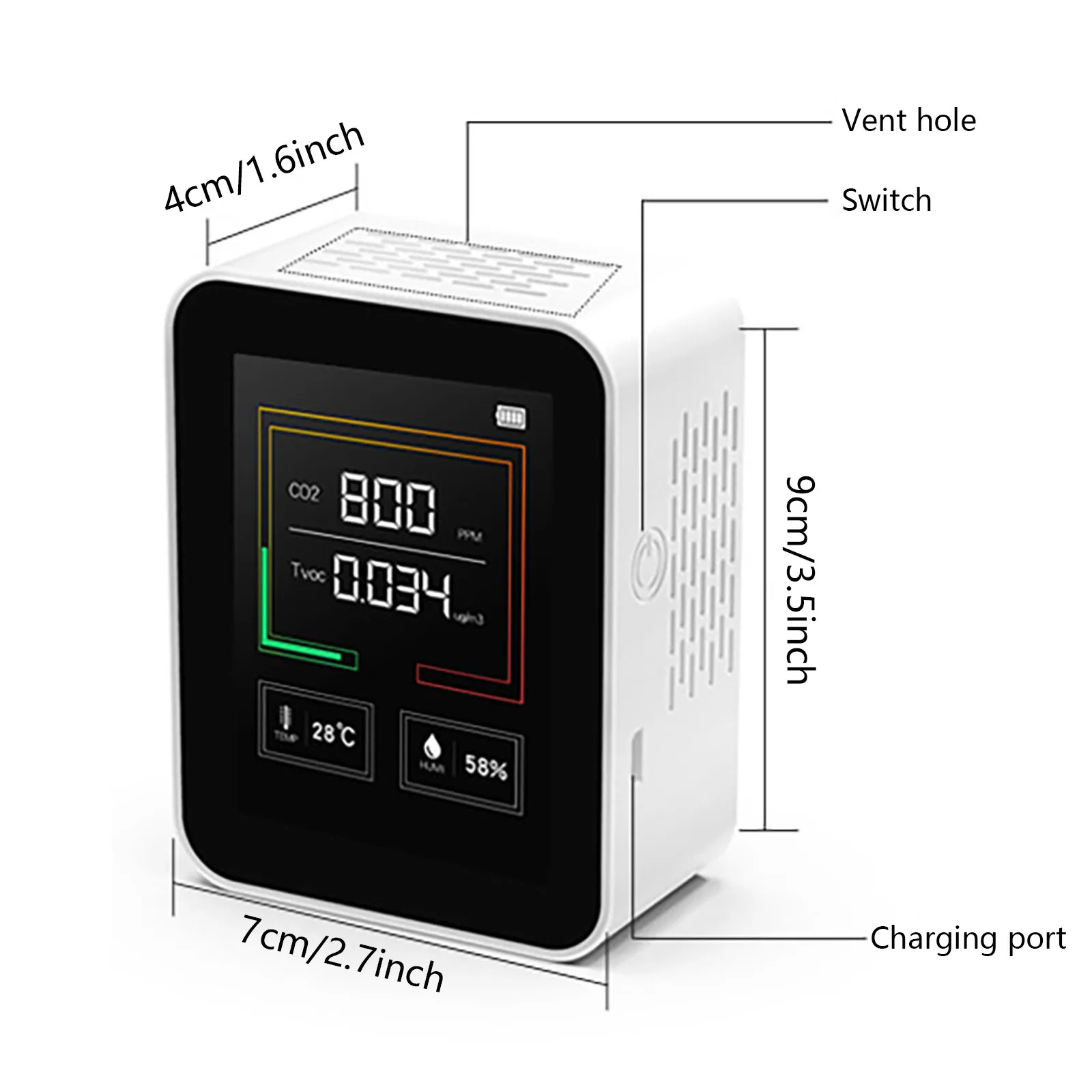 M10 Air Quality Monitor for PM2.5 HCHO TVOC AQI Professional Electrochemical Sensor Detector Real Time Display
M10 Air Quality Monitor for PM2.5 HCHO TVOC AQI Professional Electrochemical Sensor Detector Real Time Display