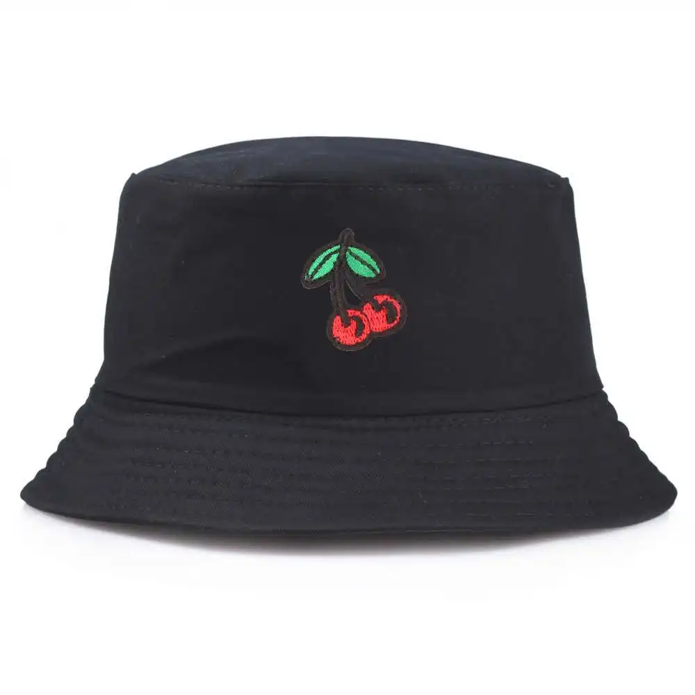 Summer Style Small Fresh Cherry Embroidery Bucket Hats Men Women Streetwear Hip Hop Travel Beach Seaside Flat Top Caps Panama
Summer Style Small Fresh Cherry Embroidery Bucket Hats Men Women Streetwear Hip Hop Travel Beach Seaside Flat Top Caps Panama