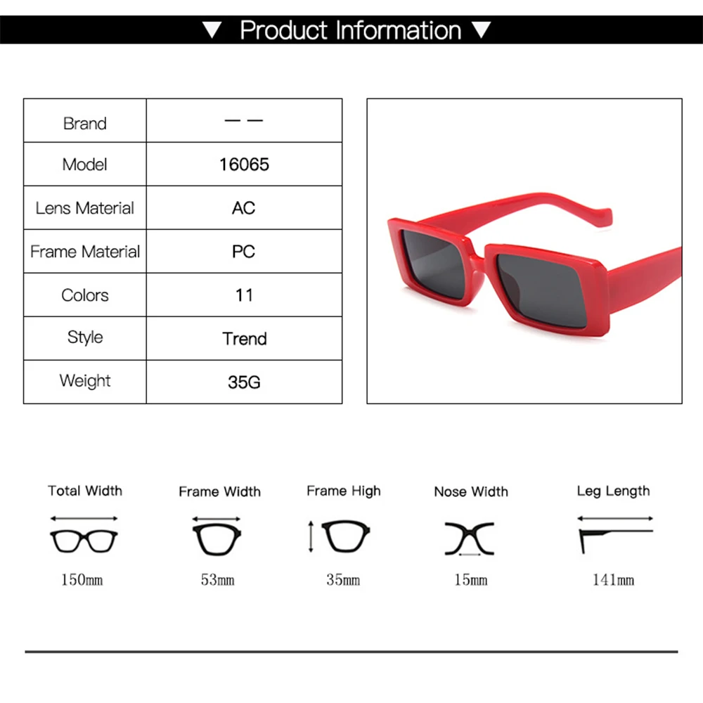 New Fashion Candy Color Small Rectangle Sunglasses Vintage Wide Frame Women Sunglass Summer Female UV400 Lens Trendy Eyewear
New Fashion Candy Color Small Rectangle Sunglasses Vintage Wide Frame Women Sunglass Summer Female UV400 Lens Trendy Eyewear