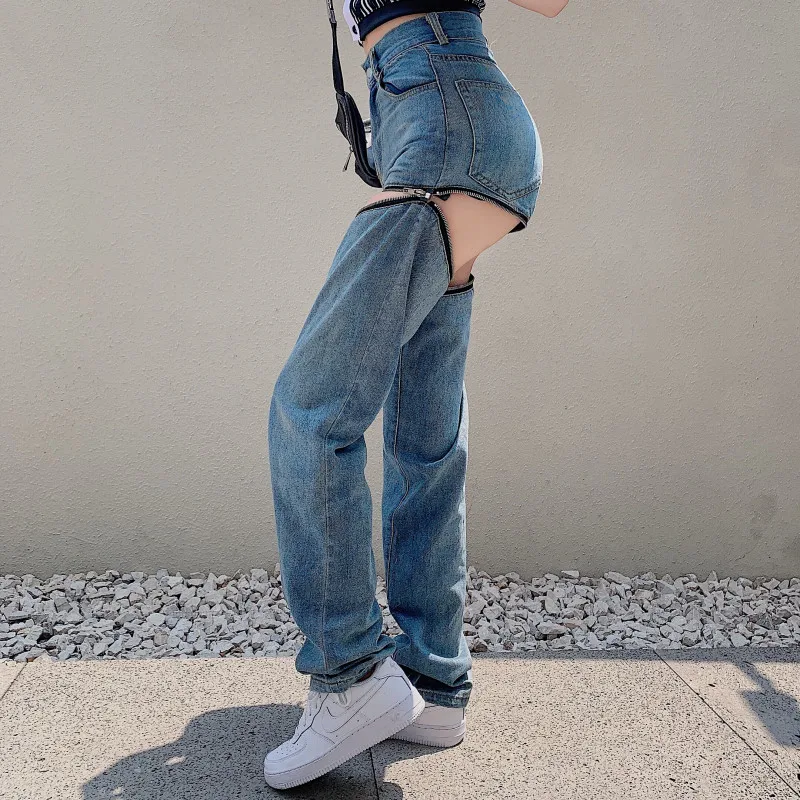 2021 New Sexy Loose jeans Detachable Zipper Pants Removable Denim Pants Spring Summer Sexy Hot Girl Clothing Y2K
2021 New Sexy Loose jeans Detachable Zipper Pants Removable Denim Pants Spring Summer Sexy Hot Girl Clothing Y2K