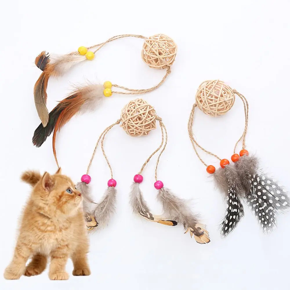 Interactive Cat Feather Toy Feather Teaser Rattan Ball With Feather Pet Bell Cat Tosses Toy Playing Pet Product For Kitten
Interactive Cat Feather Toy Feather Teaser Rattan Ball With Feather Pet Bell Cat Tosses Toy Playing Pet Product For Kitten