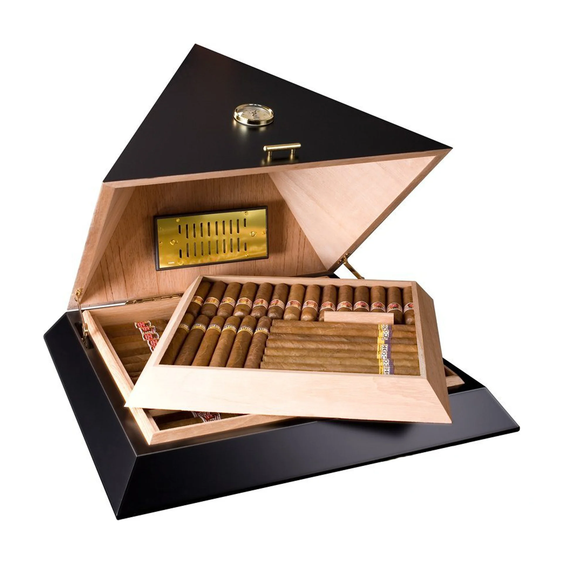 Black Paint Double-Layer Piano Paint Cigar Moisturizing Cabinet Cigar Box Wooden Cedar Wood Cigar Humidor
Black Paint Double-Layer Piano Paint Cigar Moisturizing Cabinet Cigar Box Wooden Cedar Wood Cigar Humidor