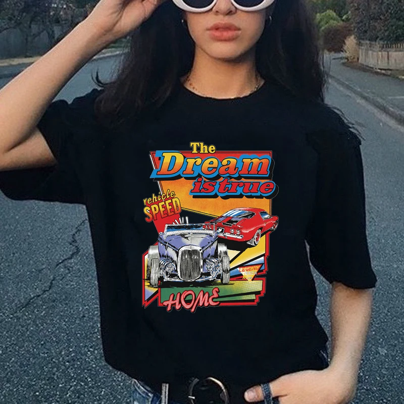 Dream Car Print Women's T Shirt Harajuku Vintage 90s Casual Cotton Short Sleeve Loose Oversized Graphic Funny Tee Streetwear Top
Dream Car Print Women's T Shirt Harajuku Vintage 90s Casual Cotton Short Sleeve Loose Oversized Graphic Funny Tee Streetwear Top