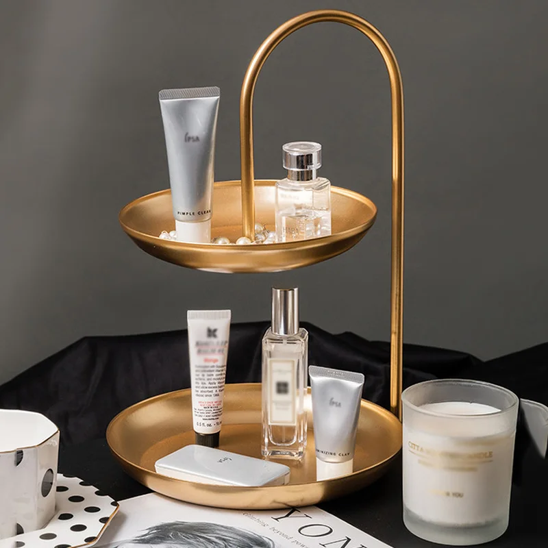 Metal Double Golden Storage Rack Cosmetics Jewelry Dressing Shelf Bedroom Kitchen Bathroom Article Organization Smooth Delicate
Metal Double Golden Storage Rack Cosmetics Jewelry Dressing Shelf Bedroom Kitchen Bathroom Article Organization Smooth Delicate