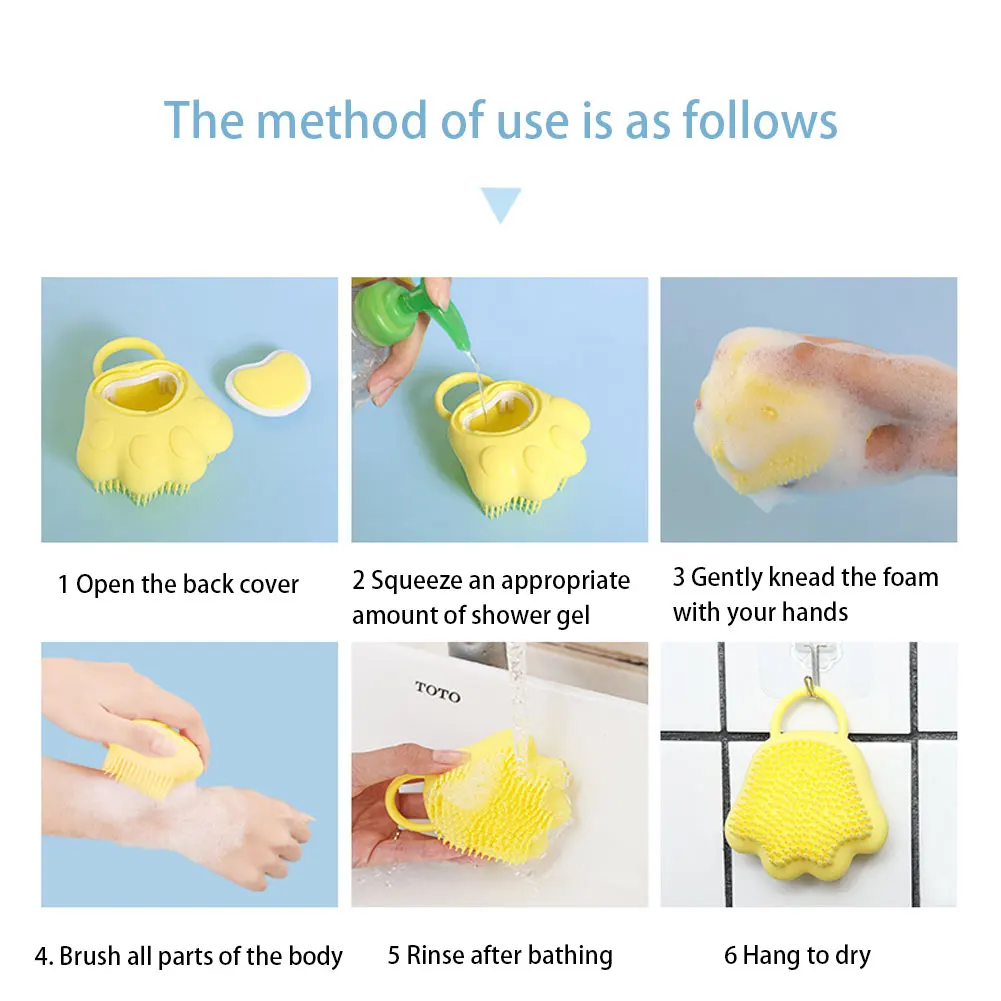 Cartoon Cat Paw Baby Shower Brush Fast Foaming Silicone Scrubbing Artifact Full Body Massage Spa Brush Bathroom Accessory
Cartoon Cat Paw Baby Shower Brush Fast Foaming Silicone Scrubbing Artifact Full Body Massage Spa Brush Bathroom Accessory