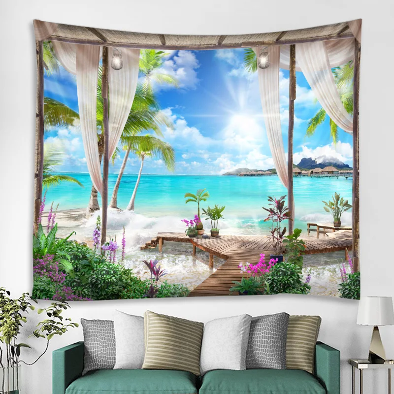Hot sale beach and beach landscape printing tapestry wall decoration cloth a variety of sizes can be customized
Hot sale beach and beach landscape printing tapestry wall decoration cloth a variety of sizes can be customized