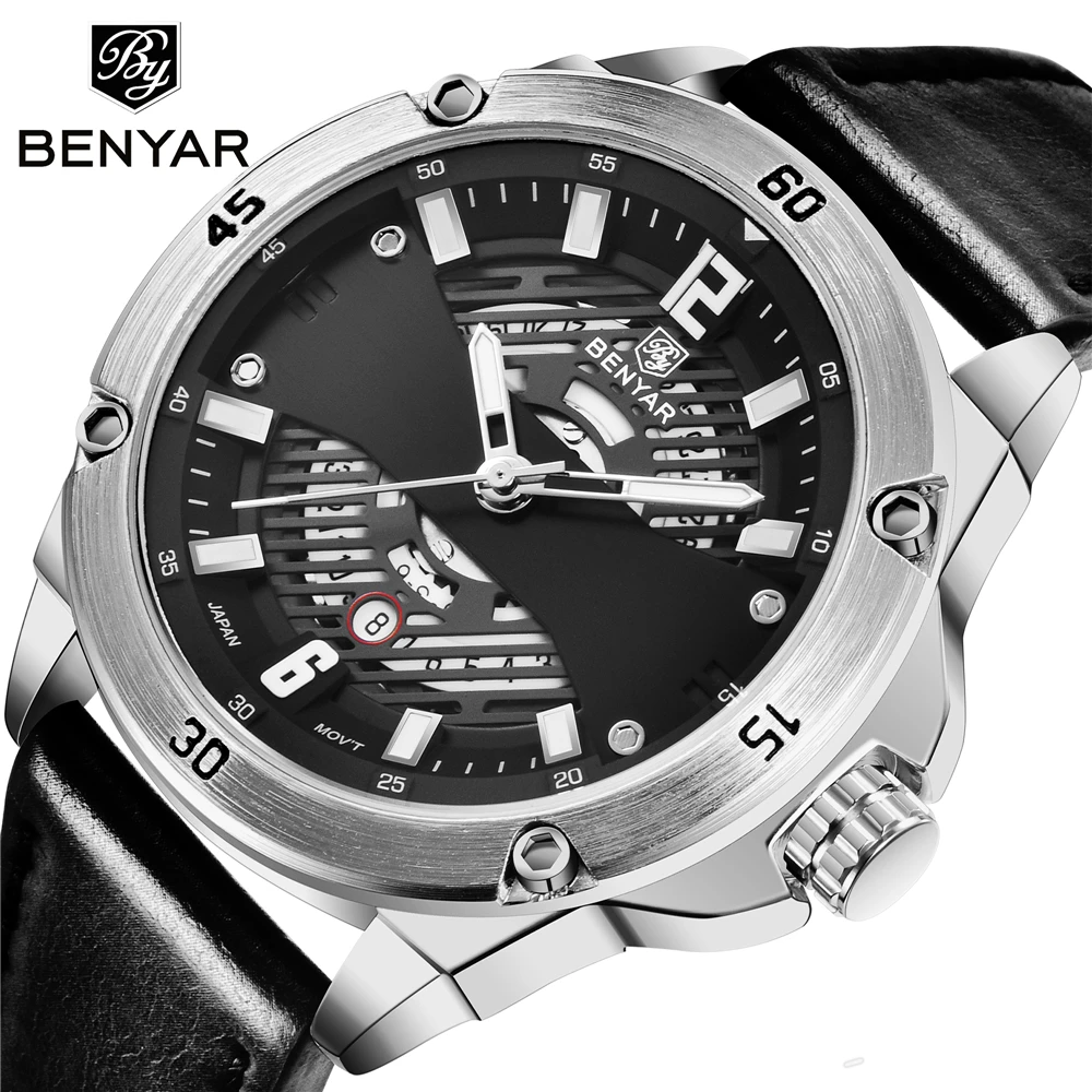 Мужские спортивные наручные часы BENYAR, кварцевые часы из нержавеющей стали с датой, 2019
Мужские спортивные наручные часы BENYAR, кварцевые часы из нержавеющей стали с датой, 2019