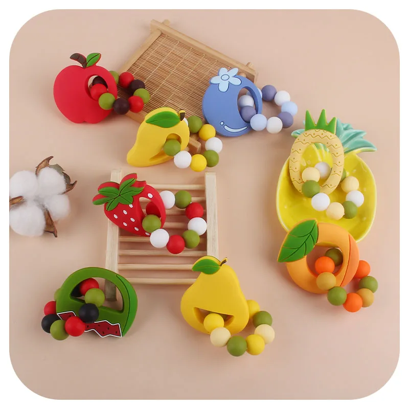 Fruit Silicone Baby Teether Bracelet Straberry Pineapple Apple Newborn Baby Soft BPA Free Teething Bracelet Molar Rod
Fruit Silicone Baby Teether Bracelet Straberry Pineapple Apple Newborn Baby Soft BPA Free Teething Bracelet Molar Rod