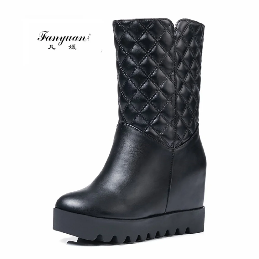 Fanyuan New Winter Women Boots Casual Warm Fur Mid-Calf Boots shoes Women Slip-On Round Toe wedges Snow Boots shoes Muje size 43
Fanyuan New Winter Women Boots Casual Warm Fur Mid-Calf Boots shoes Women Slip-On Round Toe wedges Snow Boots shoes Muje size 43