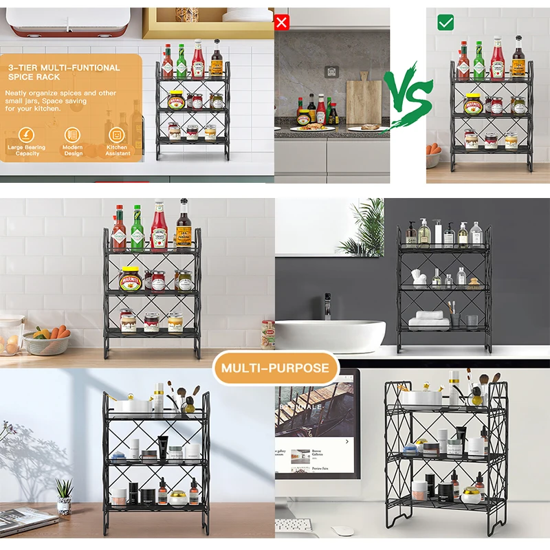 Iron Storage Shelf 3 Tier Foldable Organizer Rack Kitchen Bathroom Bedroom Mesh Storage Basket Stuff Holders
Iron Storage Shelf 3 Tier Foldable Organizer Rack Kitchen Bathroom Bedroom Mesh Storage Basket Stuff Holders