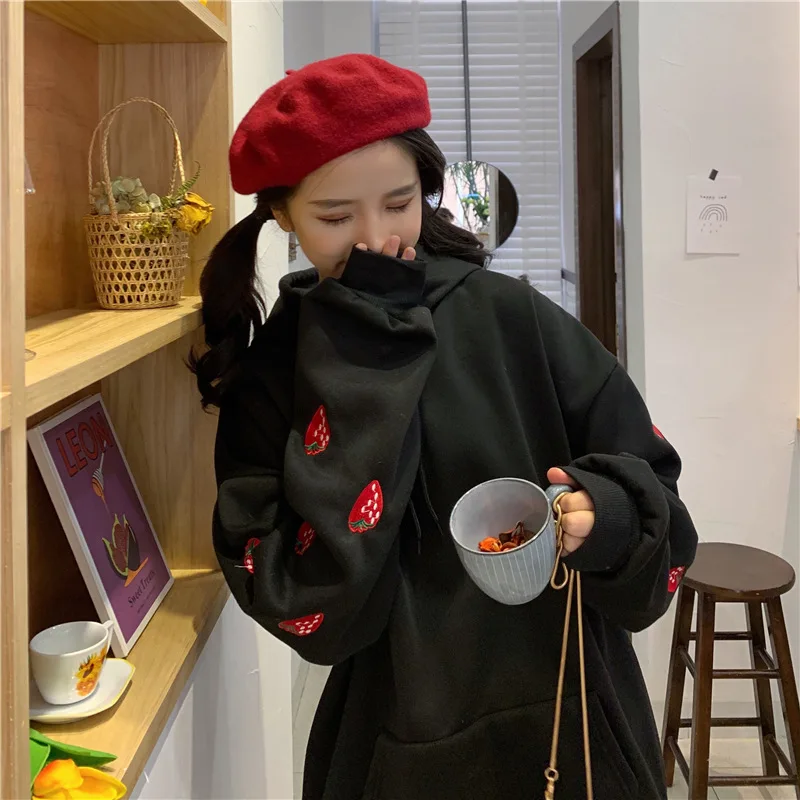 Harajuku Oversized Hoodies Strawberry Embroidery Lavender Pink Sweatshirt Autumn Winter Women Kawaii Loose Long Sleeves Tops XXL
Harajuku Oversized Hoodies Strawberry Embroidery Lavender Pink Sweatshirt Autumn Winter Women Kawaii Loose Long Sleeves Tops XXL