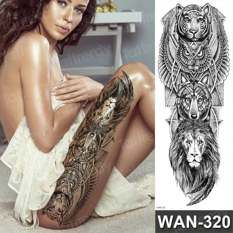 Large Full Arm Sleeve Tattoo Tiger Skull Owl Waterproof Temporary Tatto Sticker Fox Lion Body Art Fake Full Leg Tatoo Women Men
Large Full Arm Sleeve Tattoo Tiger Skull Owl Waterproof Temporary Tatto Sticker Fox Lion Body Art Fake Full Leg Tatoo Women Men