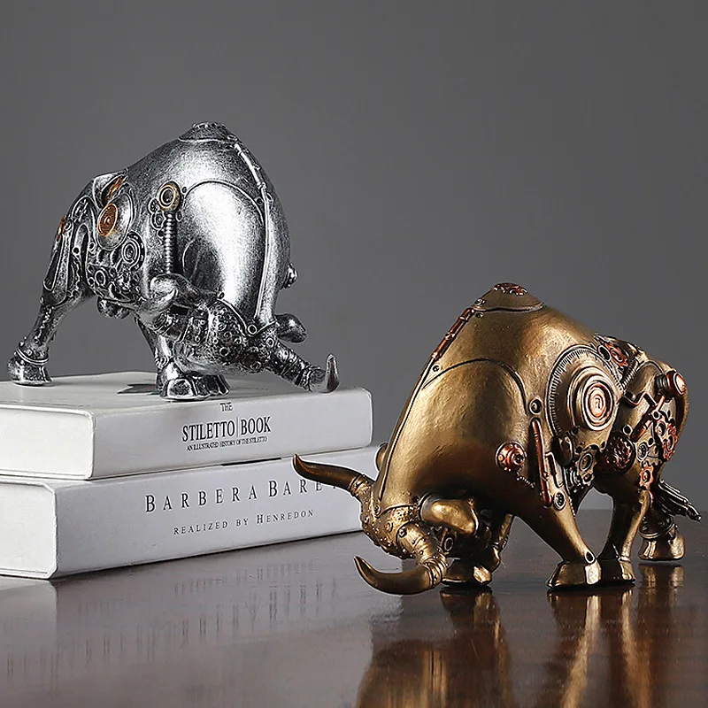 Golden Silver Mechanical Cow Resin Table Decor Figurine Ornaments Nordic Style Statue Home Decoration Accessories
Golden Silver Mechanical Cow Resin Table Decor Figurine Ornaments Nordic Style Statue Home Decoration Accessories