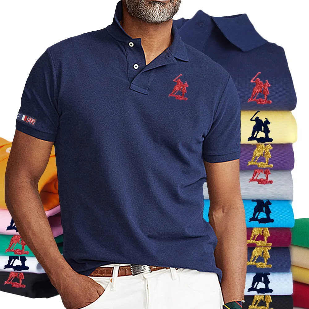 Fashion 100% Cotton Men's Short Sleeve Polo Shirts XS-5XL Casual Embroidery Horse Logo Lapel Summer Male Tops Homme Clothing
Fashion 100% Cotton Men's Short Sleeve Polo Shirts XS-5XL Casual Embroidery Horse Logo Lapel Summer Male Tops Homme Clothing