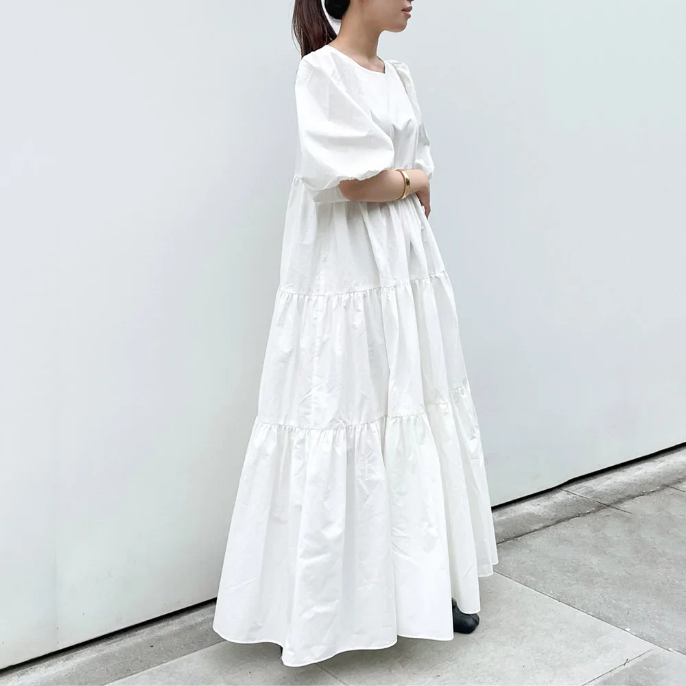Casual Dress Five-quarter Sleeve Maxi Length Ladies Fashion Pullover Dressing A-line Plain Dress 2021 New Style Mori Girl
Casual Dress Five-quarter Sleeve Maxi Length Ladies Fashion Pullover Dressing A-line Plain Dress 2021 New Style Mori Girl