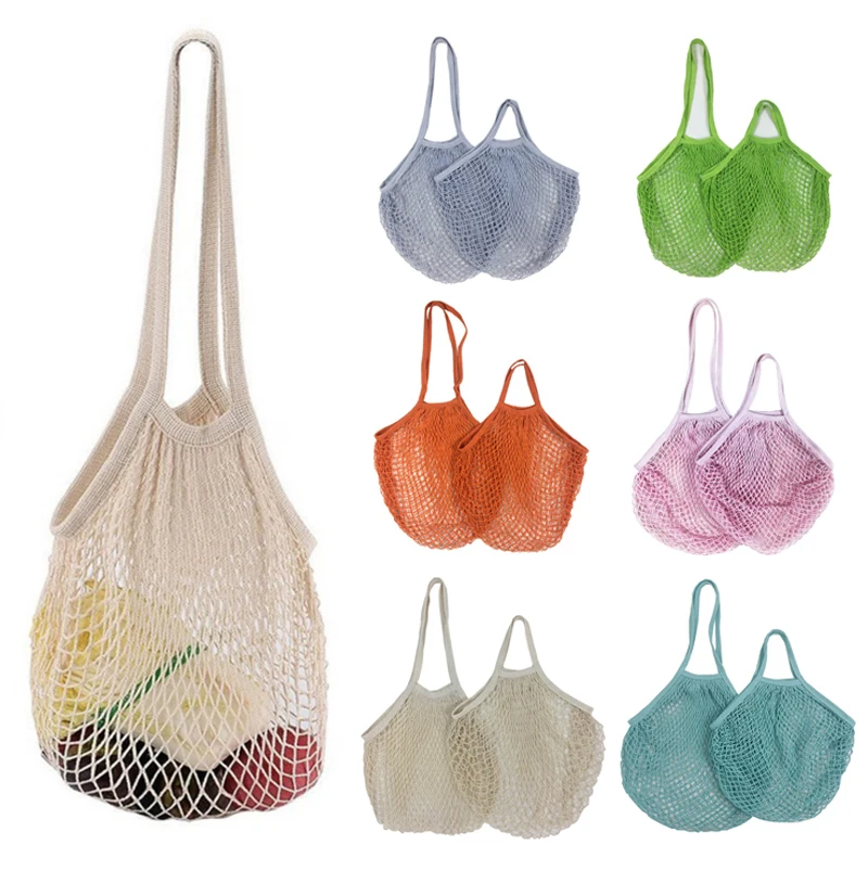 Portable Reusable Grocery Bags Fruit Vegetable Bag Washable Cotton Mesh String Organic Organizer Handbag Short Handle Net Tote 
Portable Reusable Grocery Bags Fruit Vegetable Bag Washable Cotton Mesh String Organic Organizer Handbag Short Handle Net Tote
