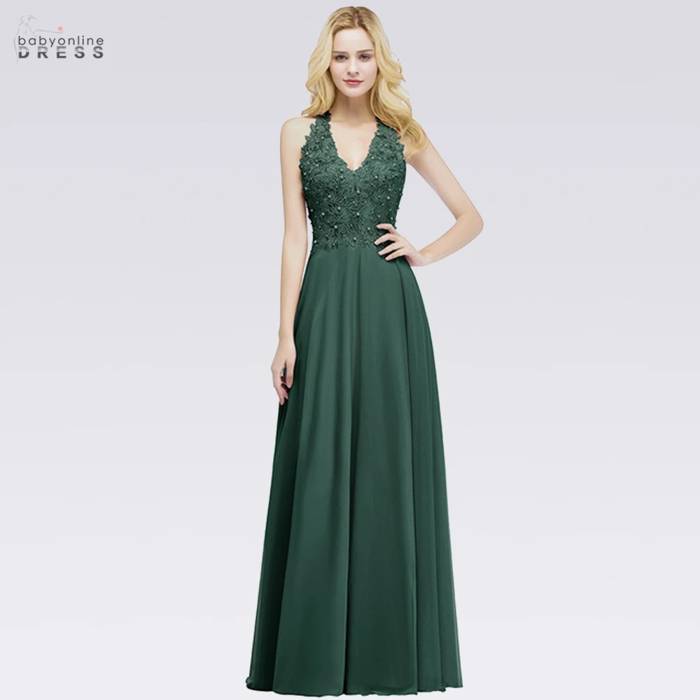 Sexy V Neck Dark Green Lace Chiffon Long Evening DressWith Pearls Sleeveless Evening Gowns Female Formal Gowns Abendkleid
Sexy V Neck Dark Green Lace Chiffon Long Evening DressWith Pearls Sleeveless Evening Gowns Female Formal Gowns Abendkleid