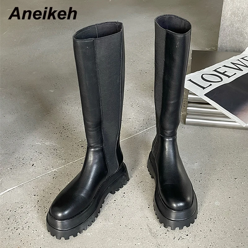 Aneikeh модные эластичные ремешки на квадратном каблуке женская зимняя черная обувь 2022 ПУ до колена на толстой подошве Новинка
Aneikeh модные эластичные ремешки на квадратном каблуке женская зимняя черная обувь 2022 ПУ до колена на толстой подошве Новинка