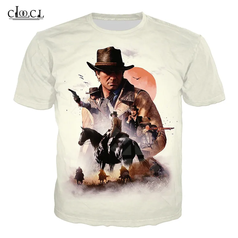Модные мужские футболки CLOOCL для женщин и мужчин Red Dead выкуп 2 уличная одежда с 3D