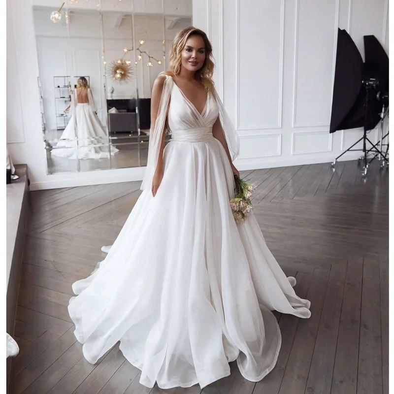 2021 Eightale Boho Wedding Dresses A Line Backless V Neck Bohemia Bridal Gowns Court Train Beach Wedding Dress Vestidos de Novia
2021 Eightale Boho Wedding Dresses A Line Backless V Neck Bohemia Bridal Gowns Court Train Beach Wedding Dress Vestidos de Novia