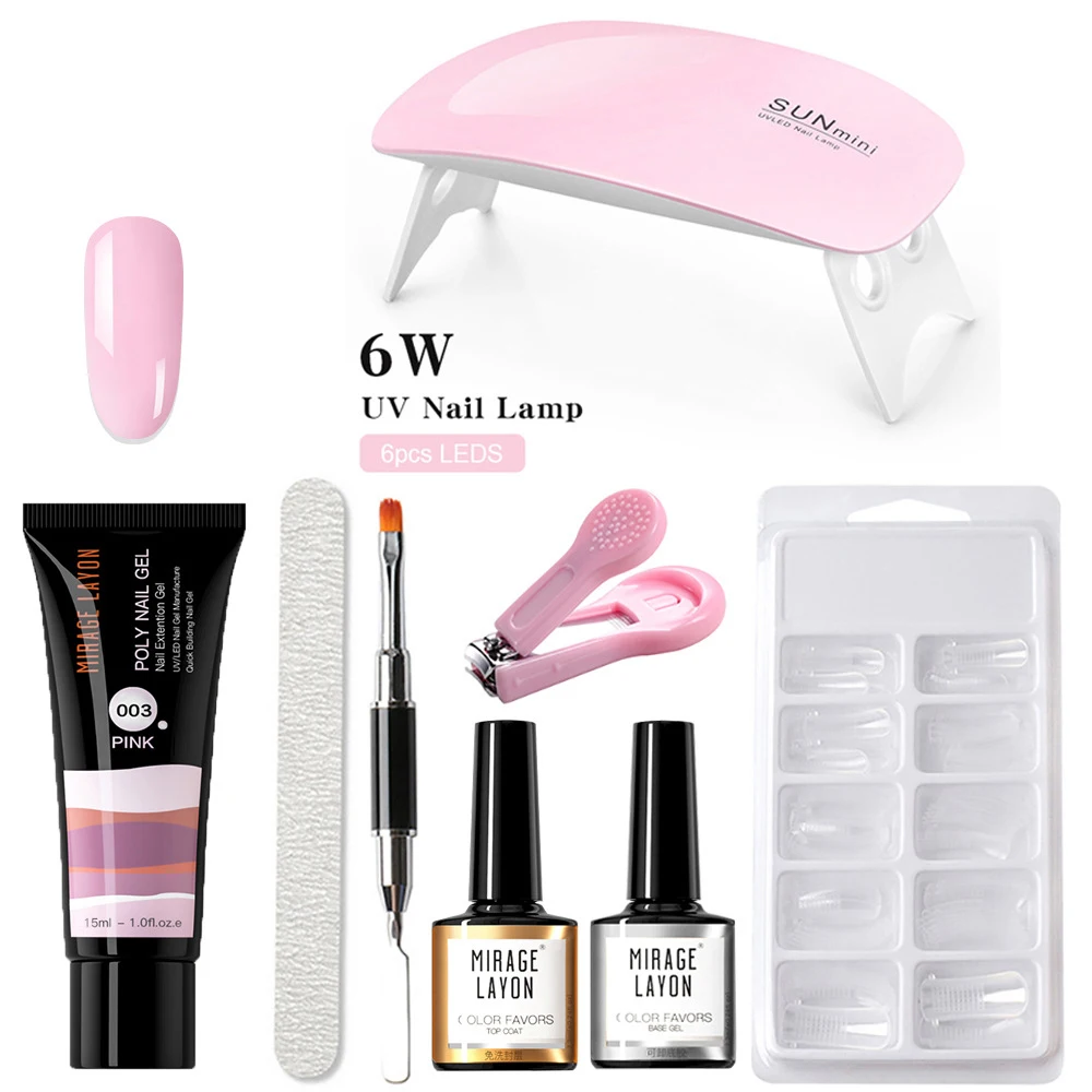 Nail Extension Set with Nail Lamp 8/13 PCS Manicure Gel Tool 6 Colors Nail Beauty Accessories Polish Top Coat Base Coat STTX889
Nail Extension Set with Nail Lamp 8/13 PCS Manicure Gel Tool 6 Colors Nail Beauty Accessories Polish Top Coat Base Coat STTX889