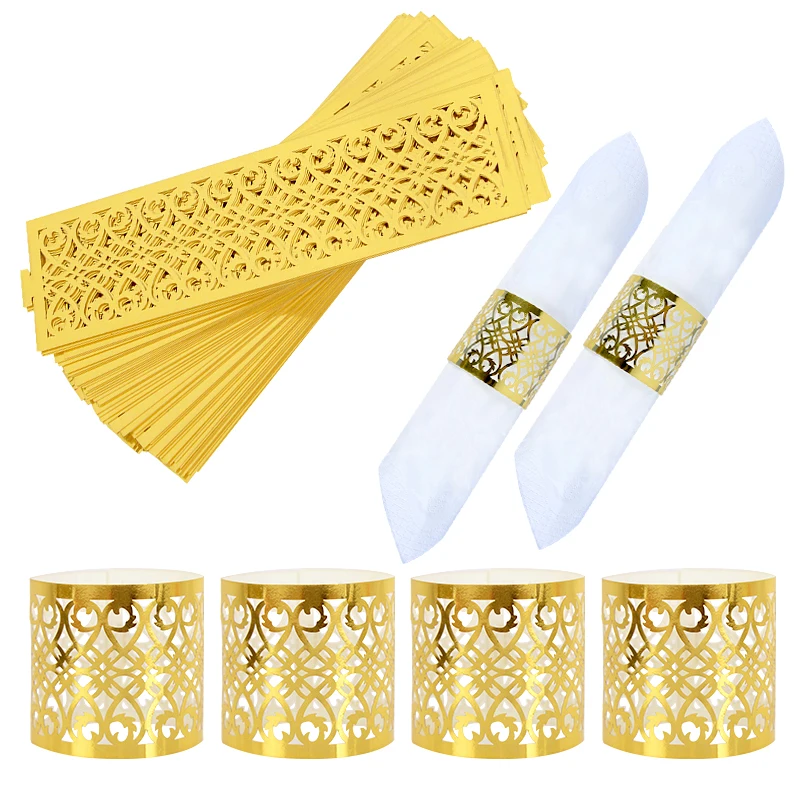 10/20Pcs Gold Paper Napkin Ring Hollow Flower Wedding Napkin Ring Holder For Home Dinner Decor Christmas Birthday Party Supplies
10/20Pcs Gold Paper Napkin Ring Hollow Flower Wedding Napkin Ring Holder For Home Dinner Decor Christmas Birthday Party Supplies