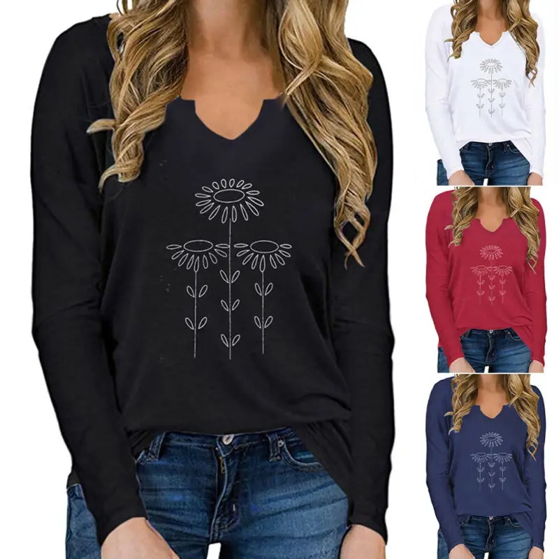 Women Long Sleeve Casual Sweatshirt Ladies Pullover Jumper T Shirt Tops Blouses