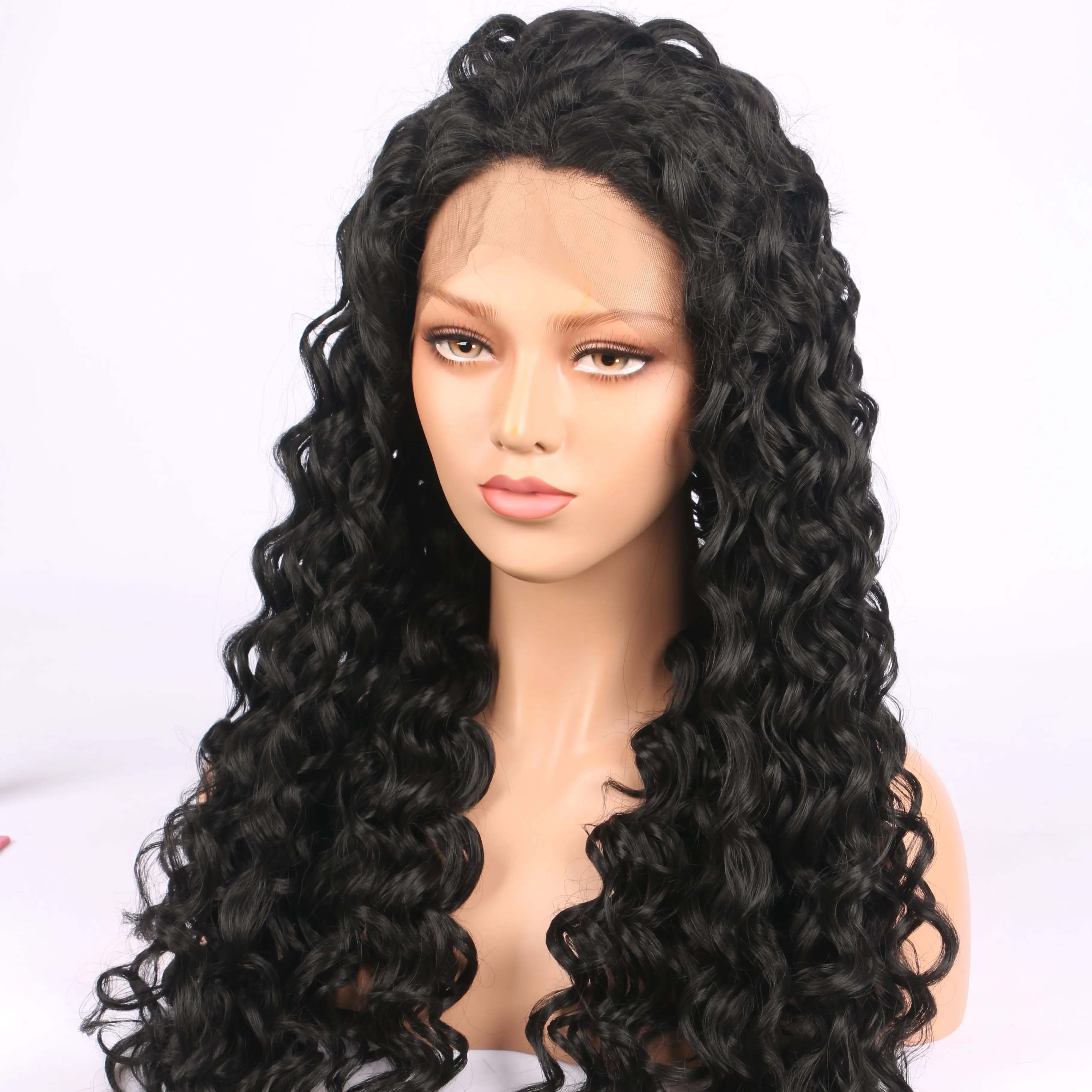 Black Color Soft Natural Wave Long Glueless Lace Front Wig High Temperature For Black Women With Baby Hair 180%Density 26Inch
Black Color Soft Natural Wave Long Glueless Lace Front Wig High Temperature For Black Women With Baby Hair 180%Density 26Inch