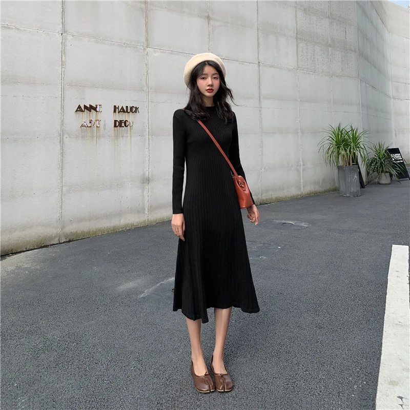 Women Knitted Sweaters Dress winter Basic Solid Loose Dresses Female Casual Long Sleeve A-line O-neck Knitwear Femme New JK298
Women Knitted Sweaters Dress winter Basic Solid Loose Dresses Female Casual Long Sleeve A-line O-neck Knitwear Femme New JK298