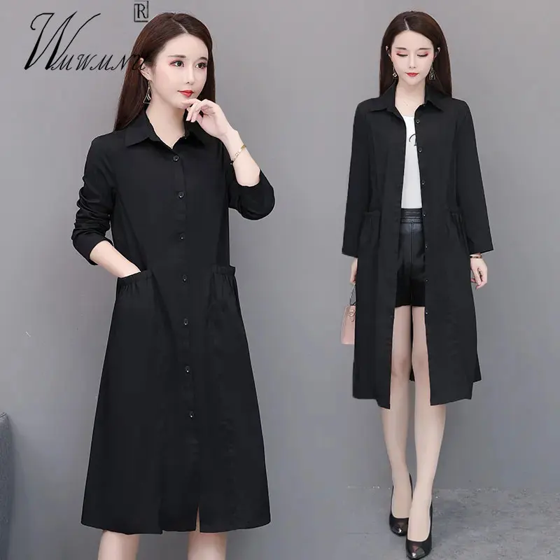 Korean Fashion Thin Trench Coats Women Elegant Office Lady Mid-Length Windbreaker Casual Loose Single Breasted Big Pockets Coats
Korean Fashion Thin Trench Coats Women Elegant Office Lady Mid-Length Windbreaker Casual Loose Single Breasted Big Pockets Coats