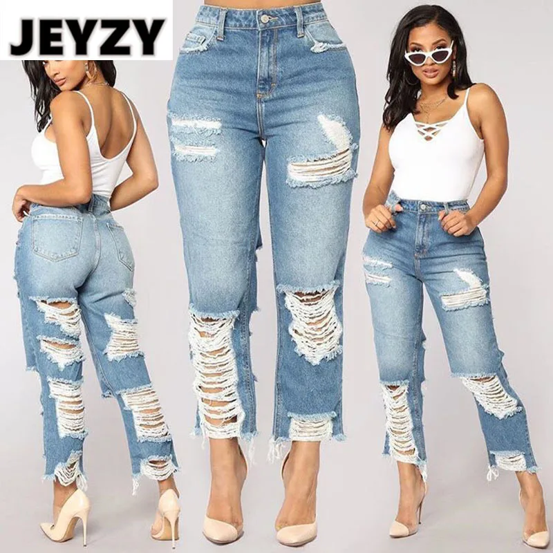Big Ripped Jeans Women's Denim Pants boyfriend Hole Mom Jeans High Waisted Jeans For Women Summer Casual Straight Trousers
Big Ripped Jeans Women's Denim Pants boyfriend Hole Mom Jeans High Waisted Jeans For Women Summer Casual Straight Trousers