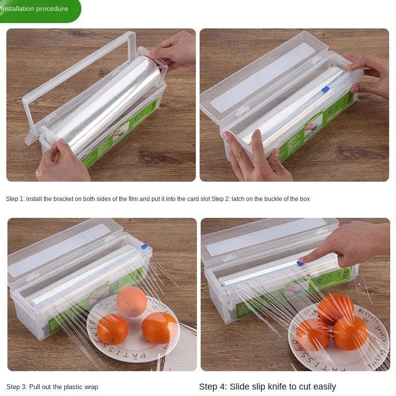 Food PE Large Roll Boxed Plastic Wrap with Cutter Slip Knife Cling Film Cutting Box Kitchen Household Economic Pack
Food PE Large Roll Boxed Plastic Wrap with Cutter Slip Knife Cling Film Cutting Box Kitchen Household Economic Pack