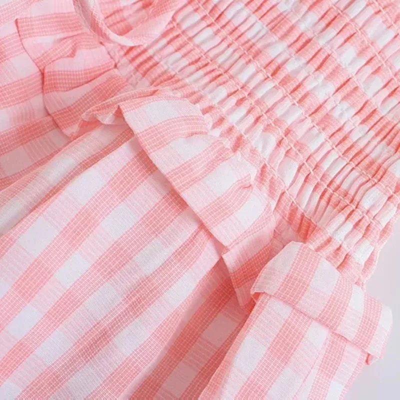 Elegant Women Pink Plaid Slash Neck A-line Summer Dress High Waist Bodycon Chic Lace Up Midi Dress For Party Holiday Femme Cloth
Elegant Women Pink Plaid Slash Neck A-line Summer Dress High Waist Bodycon Chic Lace Up Midi Dress For Party Holiday Femme Cloth