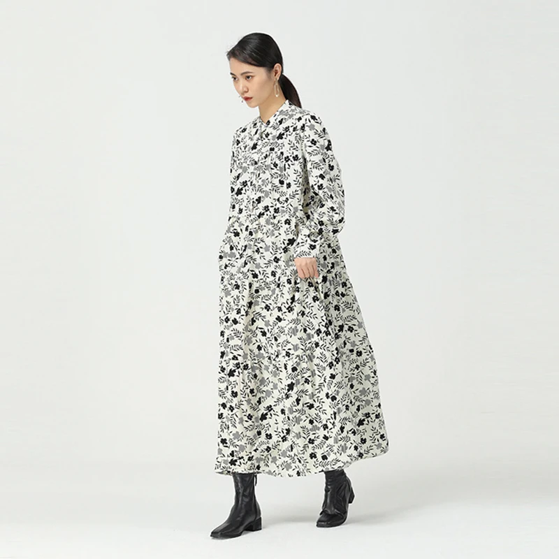 CHICEVER Korean Oversized Dress For Women Lapel Puff Sleeve Floral Knee Length Dresses Female 2021 Fashionable Spring Clothing
CHICEVER Korean Oversized Dress For Women Lapel Puff Sleeve Floral Knee Length Dresses Female 2021 Fashionable Spring Clothing
