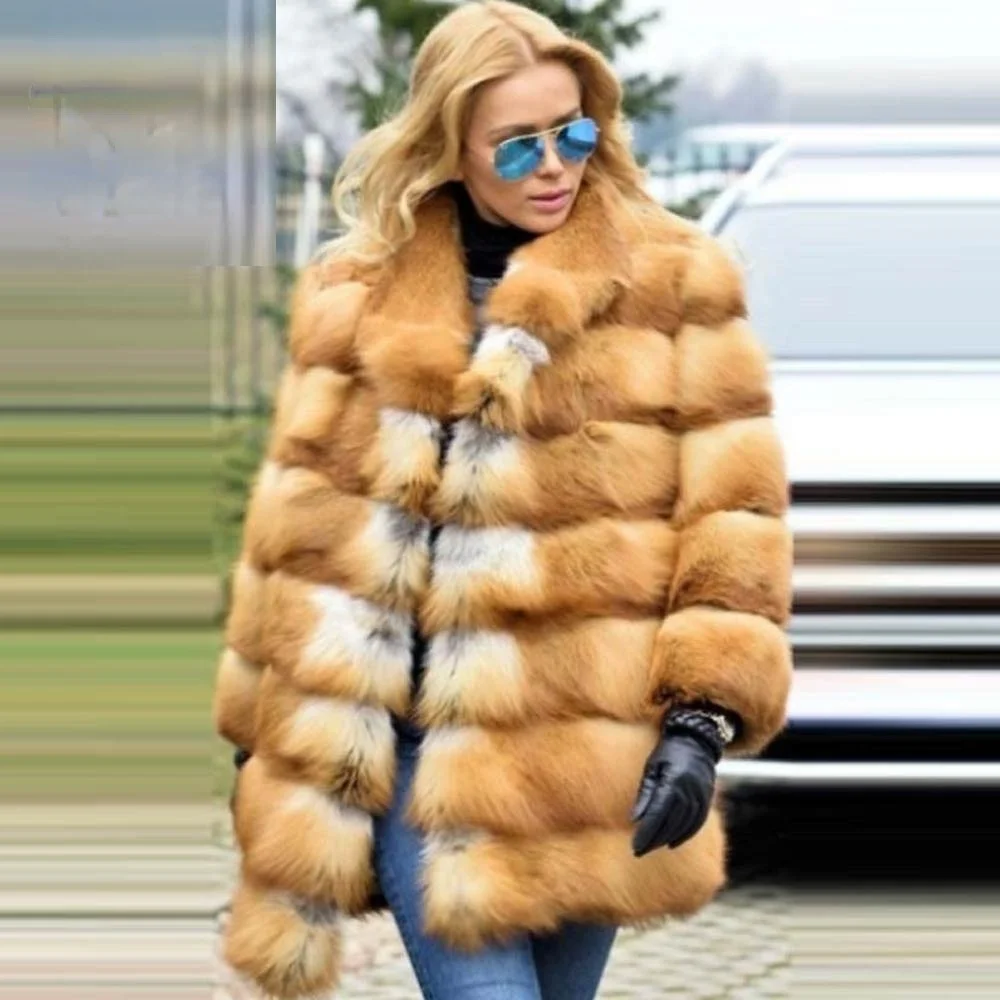 Luxury Real Gold fox fur coat long jacket Thick Warm Fashion Women Natural Fur Thick Genuine Leather Fur Outwear
Luxury Real Gold fox fur coat long jacket Thick Warm Fashion Women Natural Fur Thick Genuine Leather Fur Outwear