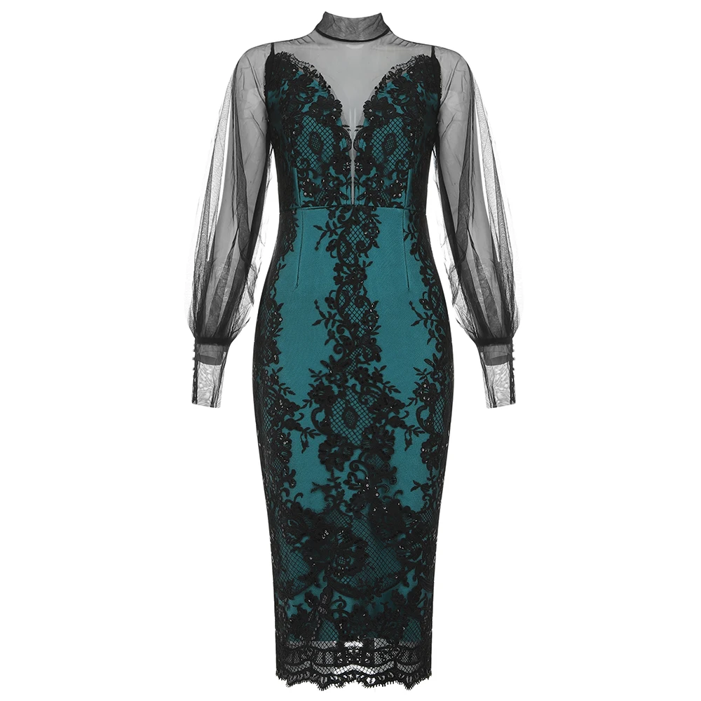High Quality Spring Green Mesh O Neck Hollow Out Long Sleeves Print Office Women Knee Length Dress
High Quality Spring Green Mesh O Neck Hollow Out Long Sleeves Print Office Women Knee Length Dress