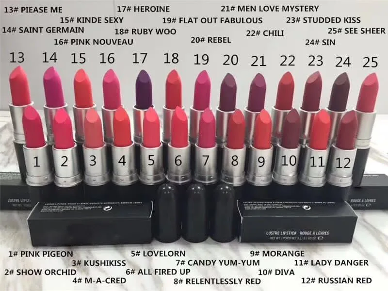 Wholesale Makeup Matte Lipstick 3g Lipgloss make up Lipsticks 25 Colors Cosmetics DHL shipping +GIFT
Wholesale Makeup Matte Lipstick 3g Lipgloss make up Lipsticks 25 Colors Cosmetics DHL shipping +GIFT