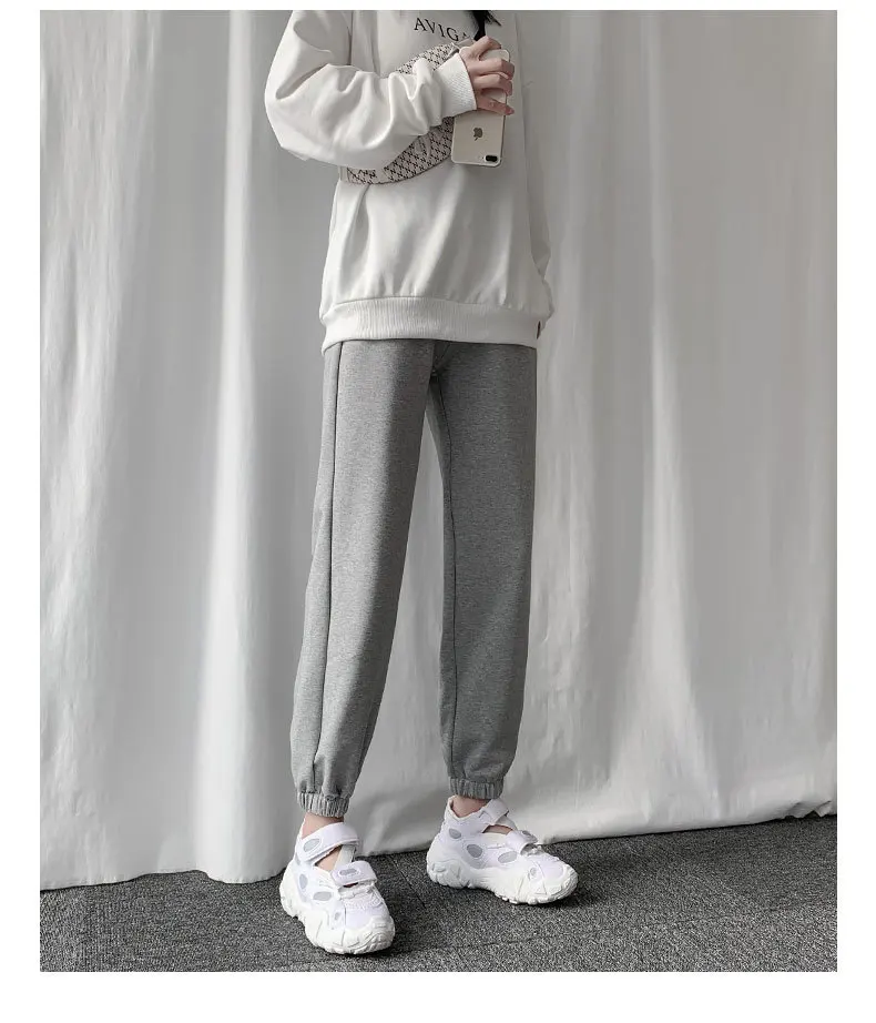 

2020 fall hip hop joggers streetwear aesthetic women solid grey jogger sweatpants dresy damskie spodnie sweat pants pantalon