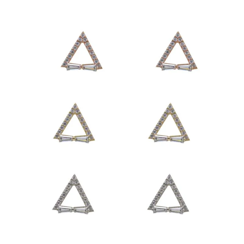 Geometric triangle zircon earrings 2021 new wave double earrings Korean fashion temperament simple net red earrings
Geometric triangle zircon earrings 2021 new wave double earrings Korean fashion temperament simple net red earrings