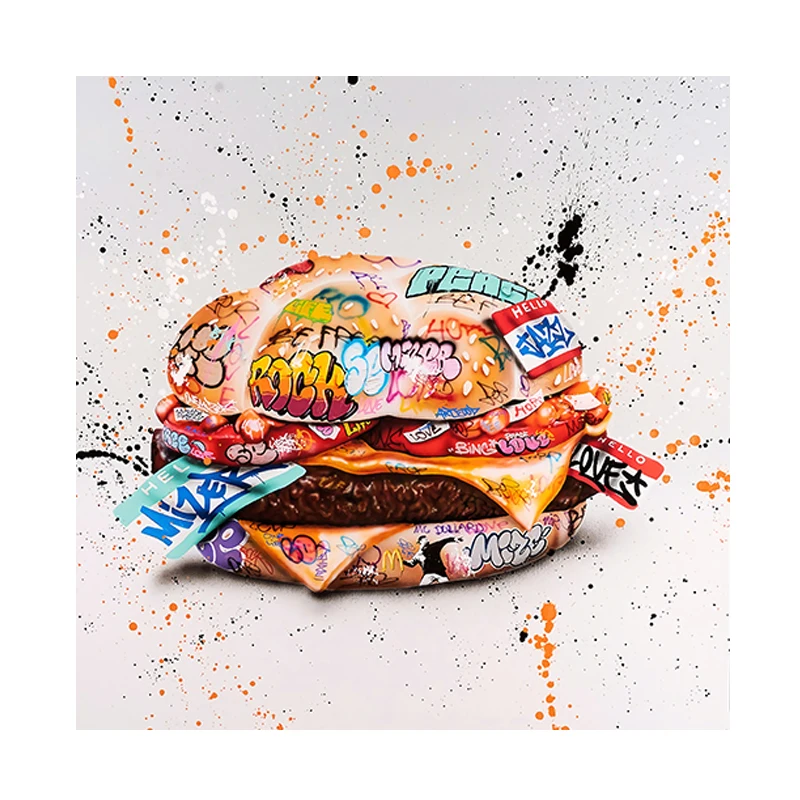 Graffiti Art Colouful Hamburgers Picture Canvas Painting Oil Painting Poster Mordern Wall Piture For Livingroom Home Decor
Graffiti Art Colouful Hamburgers Picture Canvas Painting Oil Painting Poster Mordern Wall Piture For Livingroom Home Decor